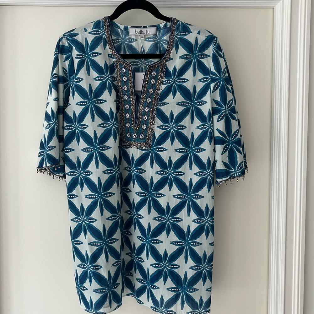 Bella tu tunic top. Size XXL. NWT. 100% Cotton.